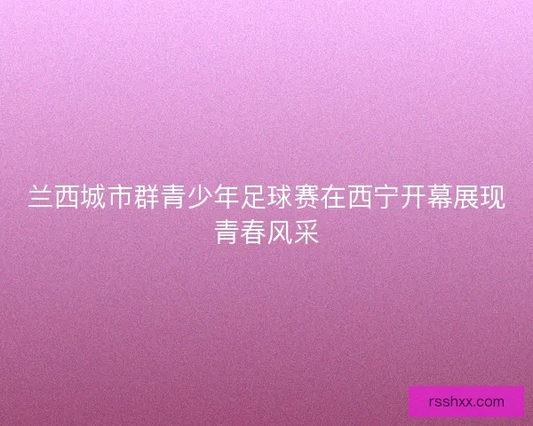 兰西城市群青少年足球赛在西宁开幕展现青春风采